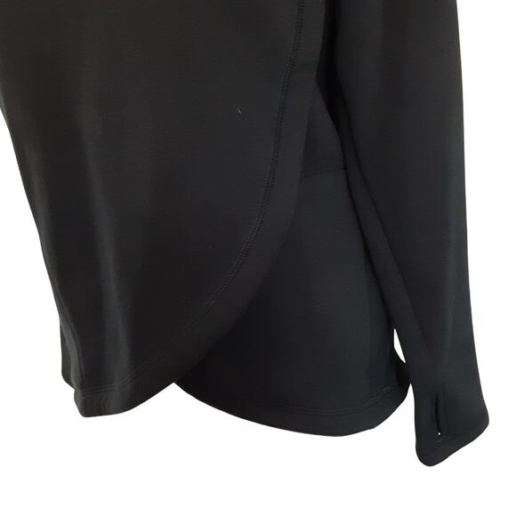 Athleta Cozy Karma Twist Neck Sweatshirt Black Womens XS Thumb Holes Athleisure - Picture 6 of 13